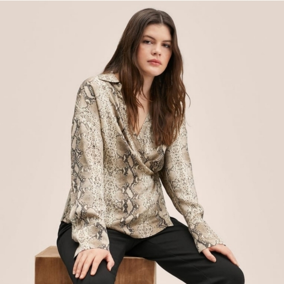 MANGO Snake print shirt - Picture 2 of 5